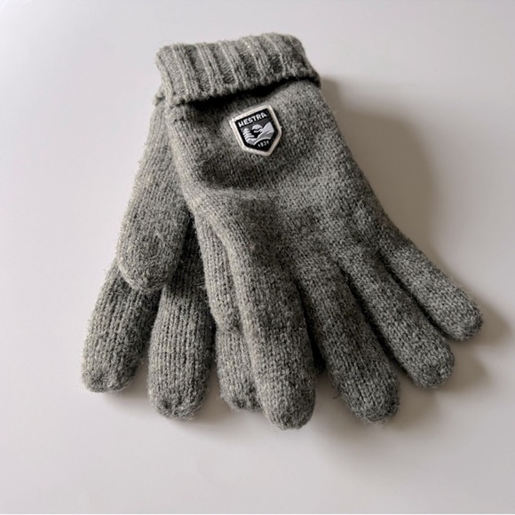 HESTRA MENS BASIC WOOL GLOVES GREY SIZE 11 L/XL NWOT - Picture 2 of 8